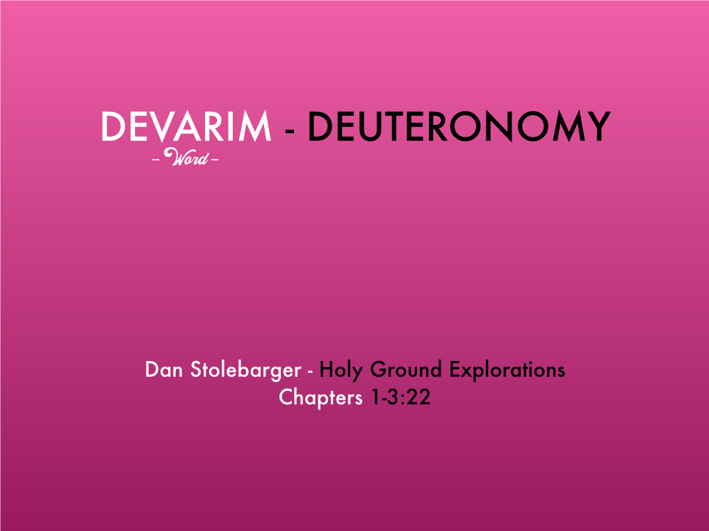 DEVARIM - DEUTERONOMY - Word