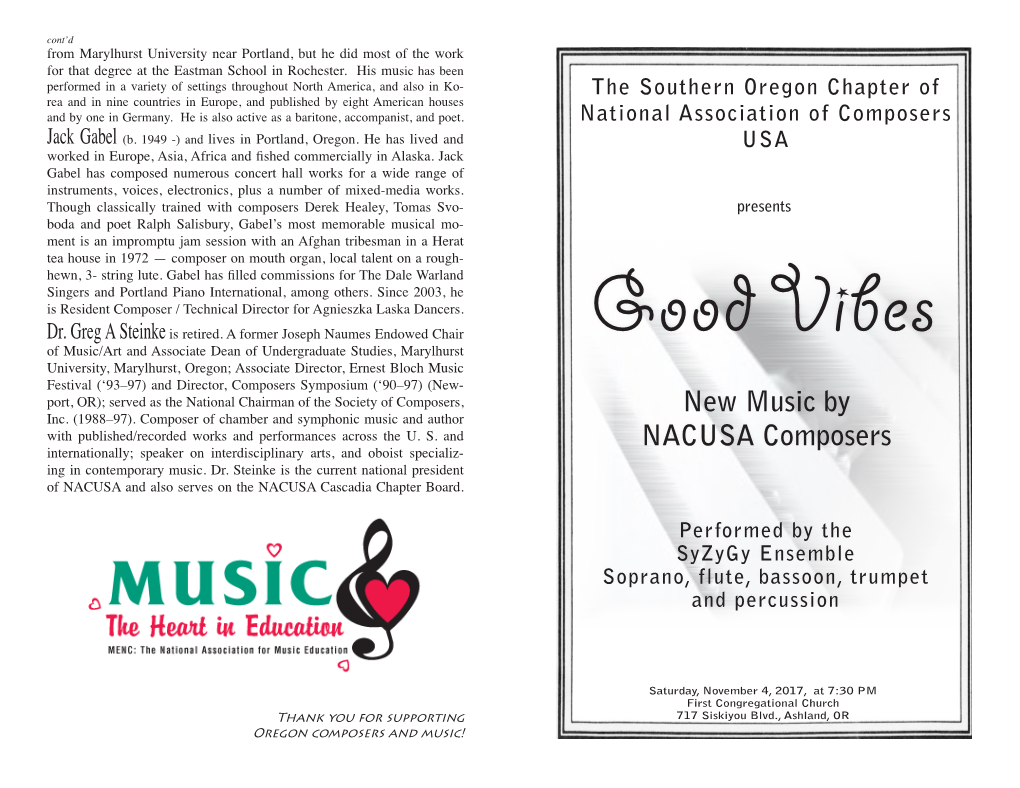 New Music by NACUSA Composers