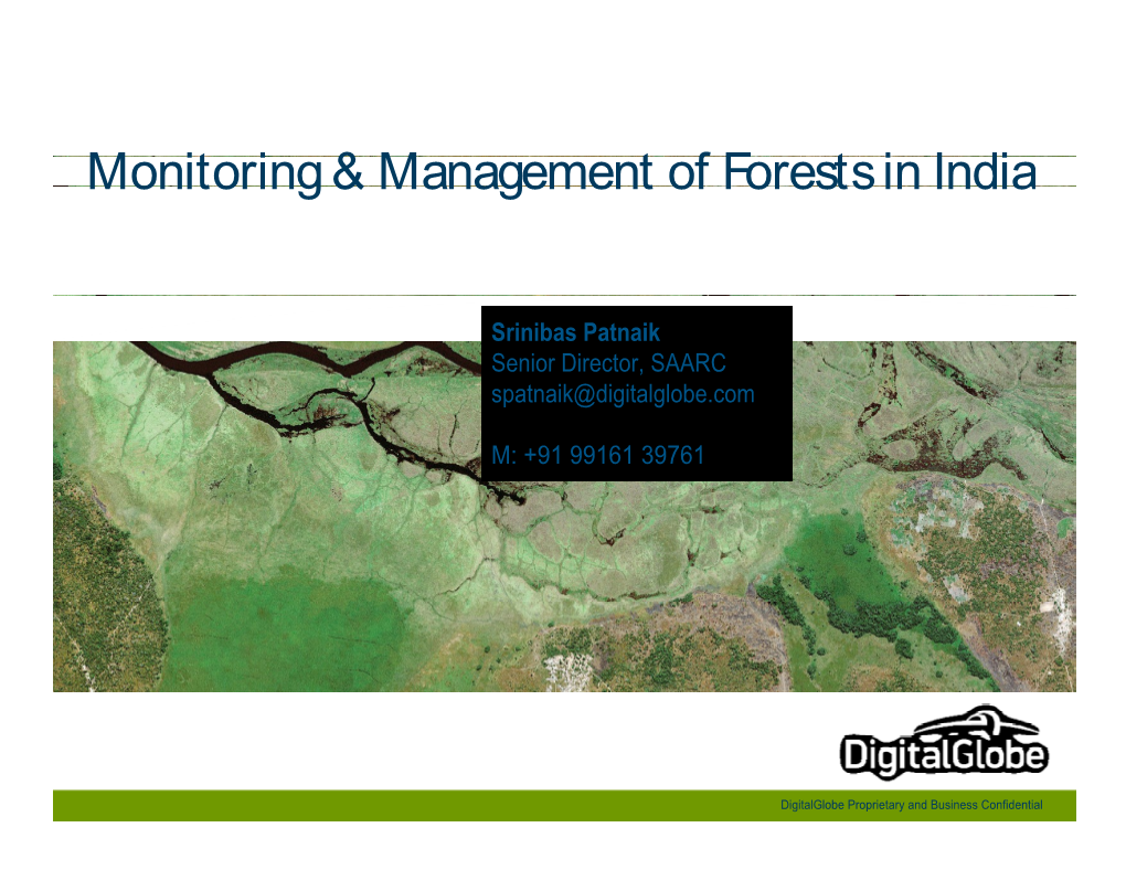 Monitoring & Management of Forests in India