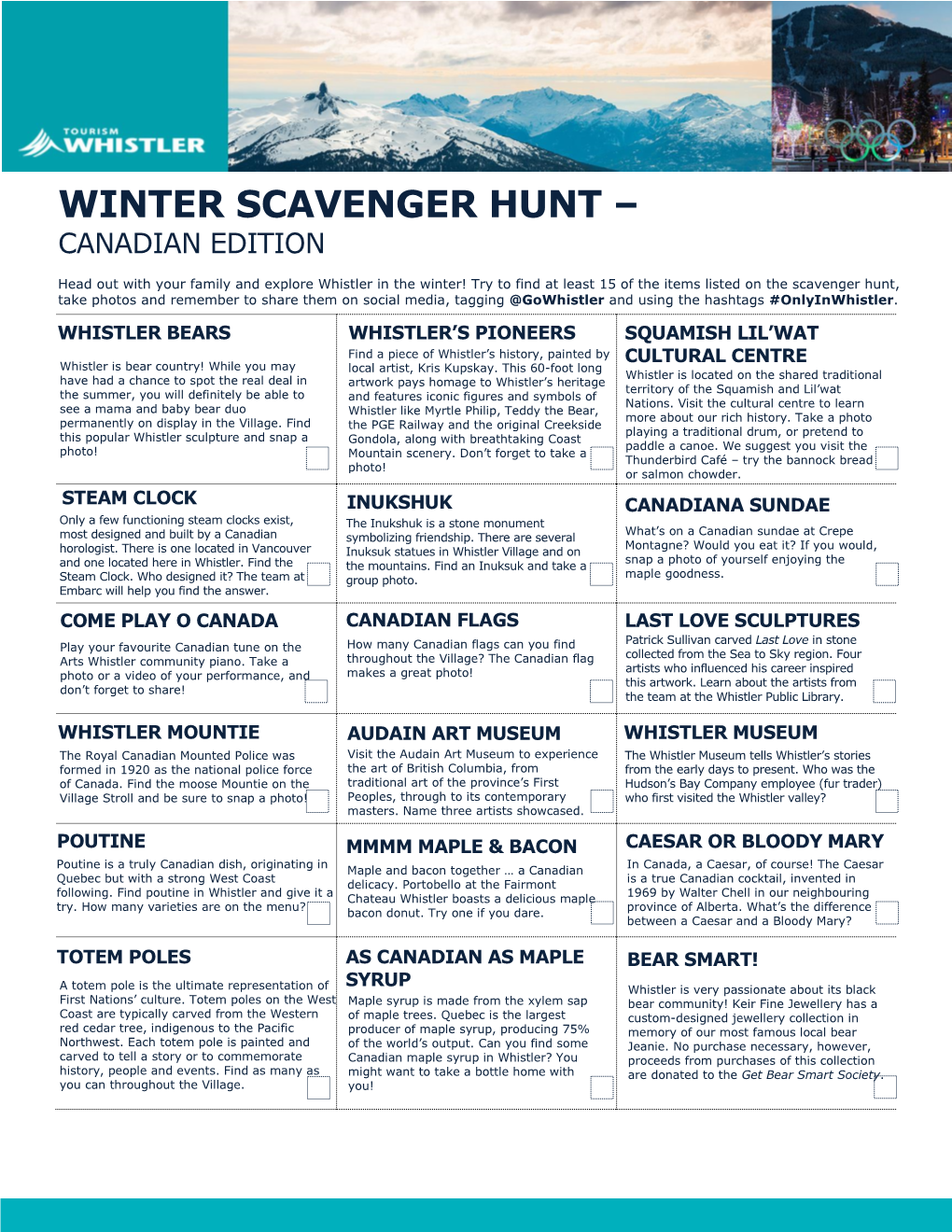Winter Scavenger Hunt –