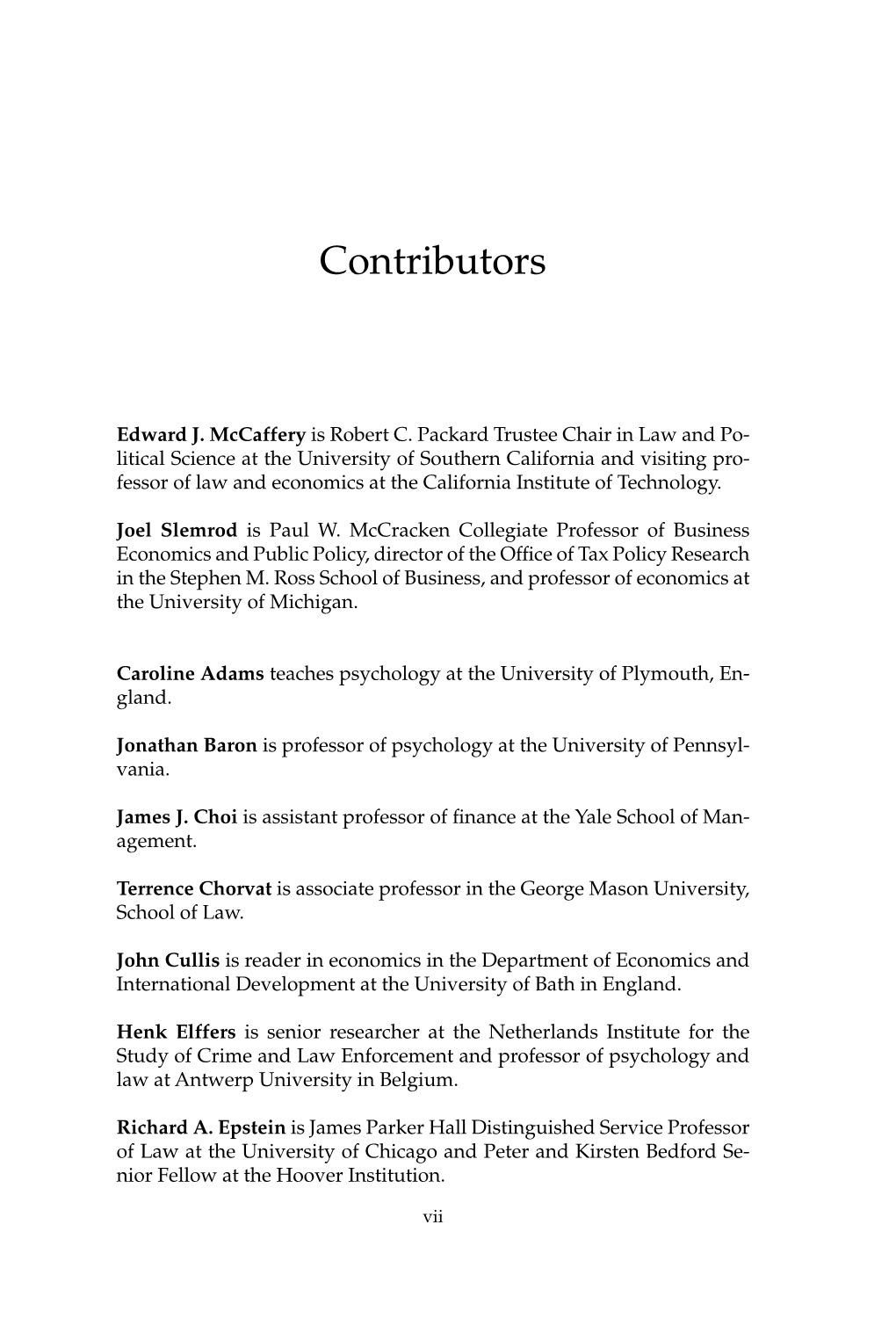 Contributors