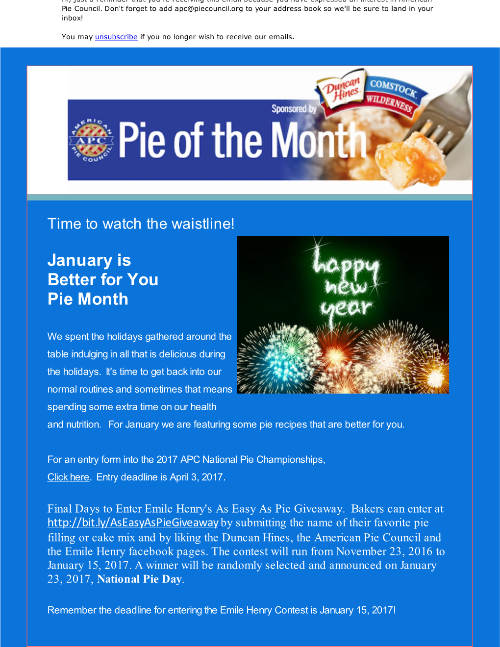 January Is Better for You Pie Month