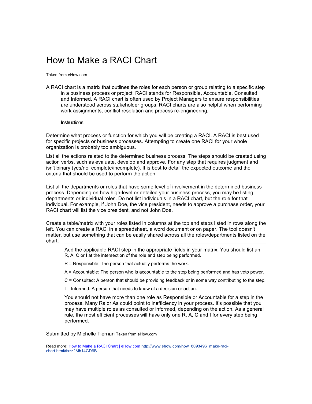 How to Make a RACI Chart