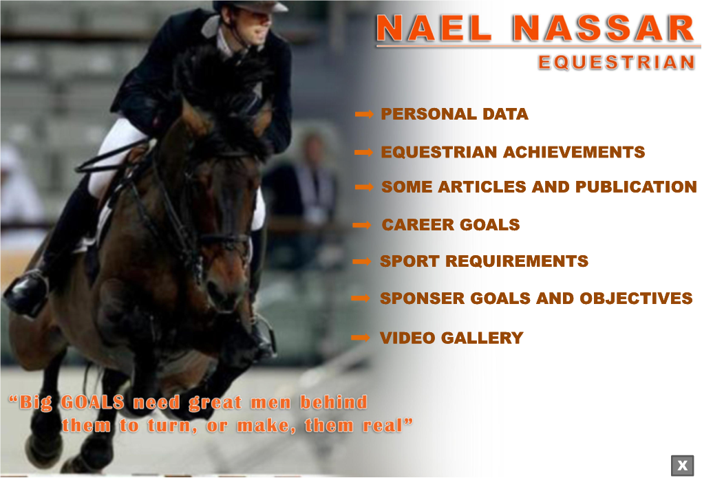 Personal Data Career Goals Equestrian Achievements
