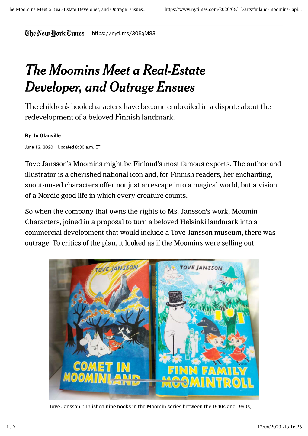 The Moomins Meet a Real-Estate Developer, and Outrage Ensues