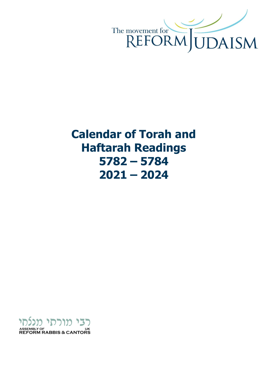 Calendar of Torah and Haftarah Readings 5782 – 5784 - DocsLib