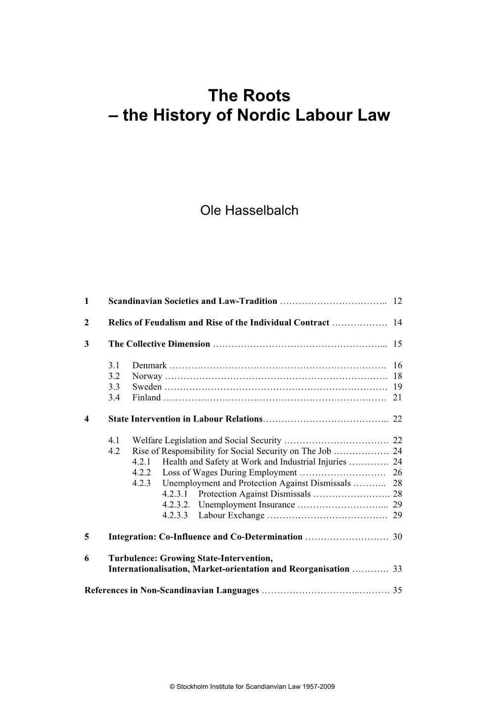 The History of Nordic Labour Law