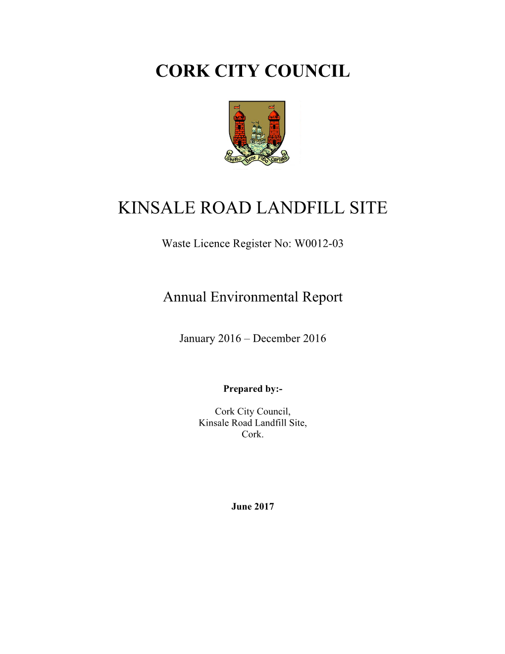 Cork City Council Kinsale Road Landfill Site