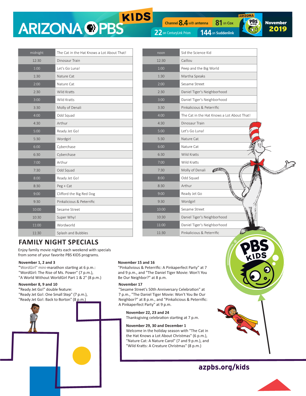 81 on Cox FAMILY NIGHT SPECIALS Azpbs.Org/Kids