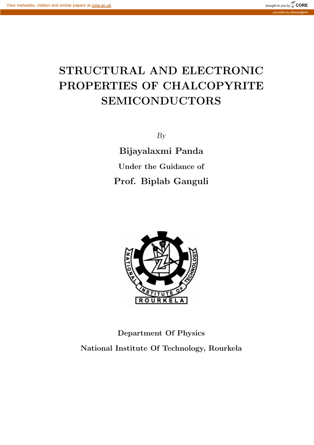 Structural and Electronic Properties of Chalcopyrite Semiconductors