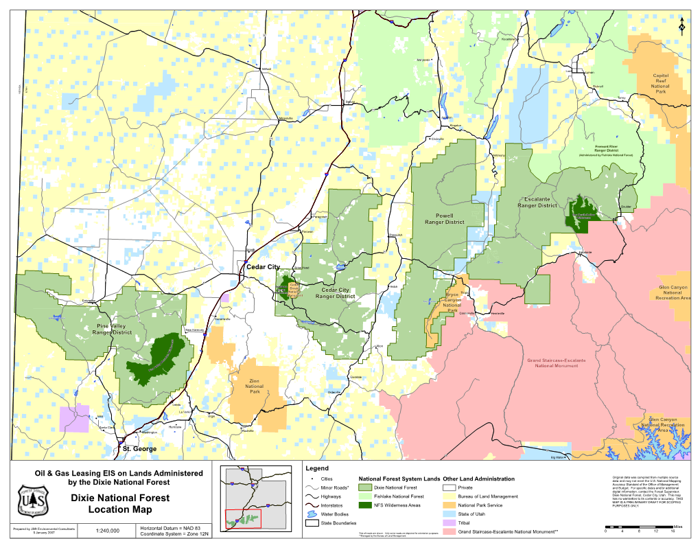 Dixie National Forest Location