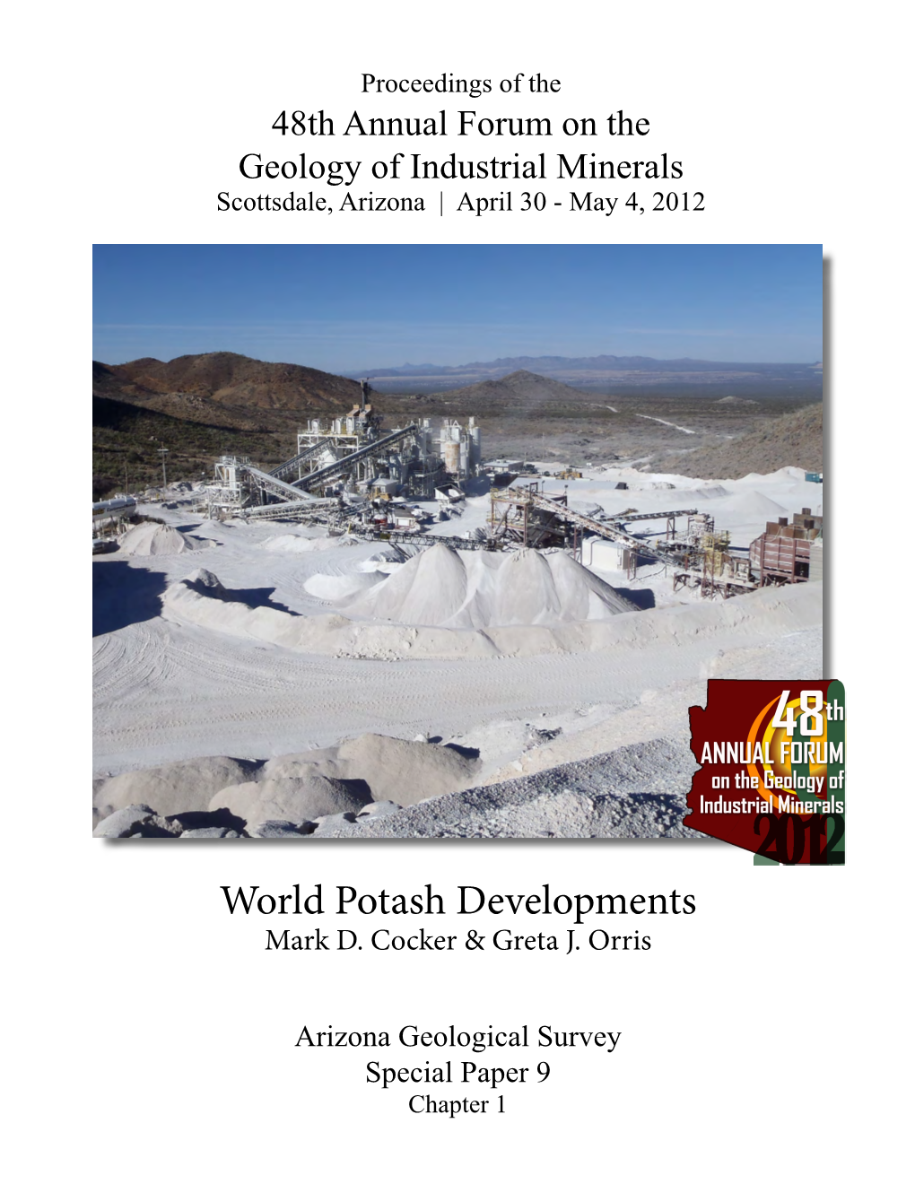 Chapter 1 Proceedings of the 48Th Annual Forum on the Geology of Industrial Minerals Scottsdale, Arizona | April 30 - May 4, 2012