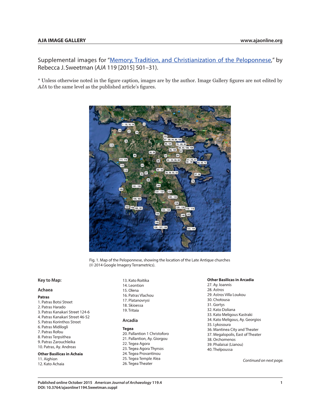 Memory, Tradition, and Christianization of the Peloponnese,” by Rebecca J