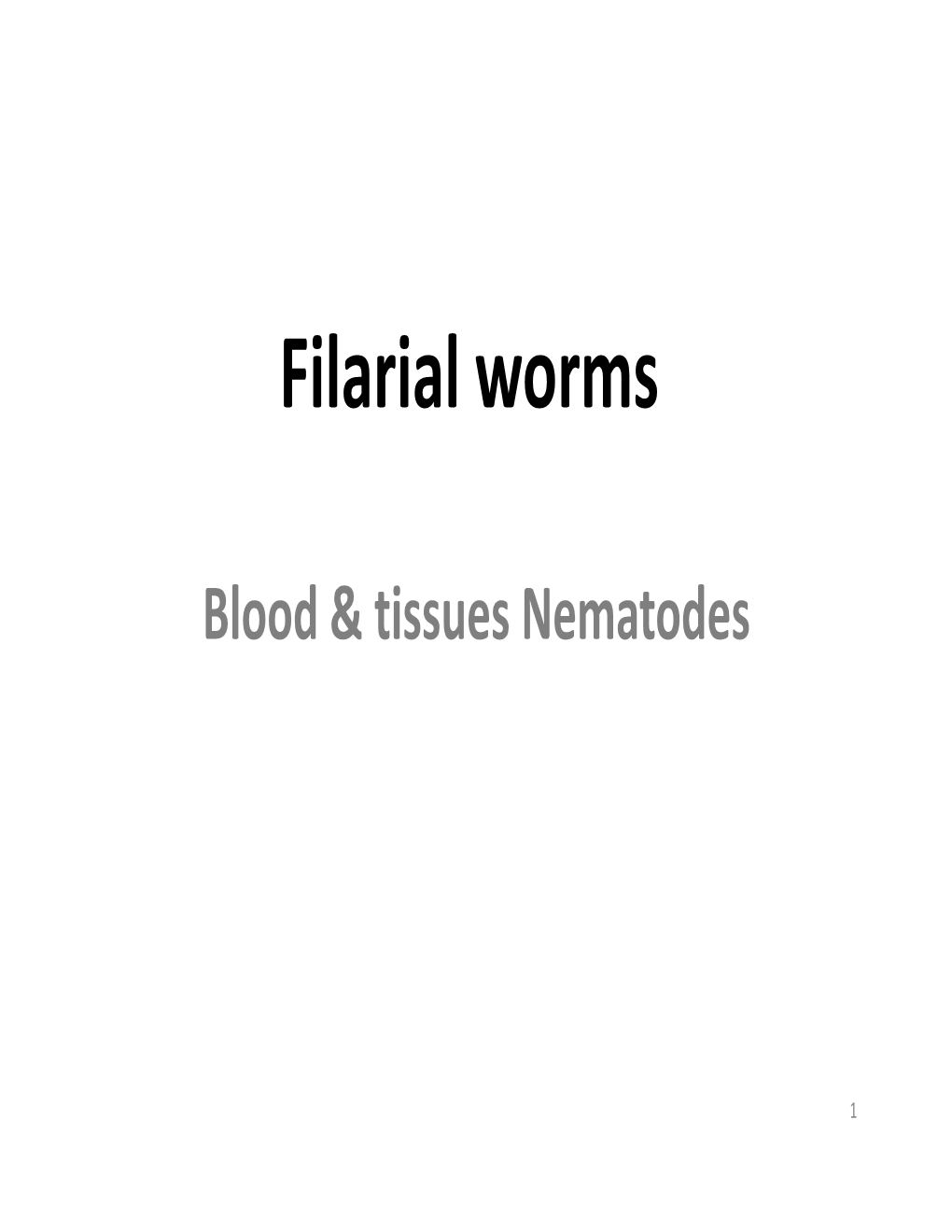 Filarial Worms