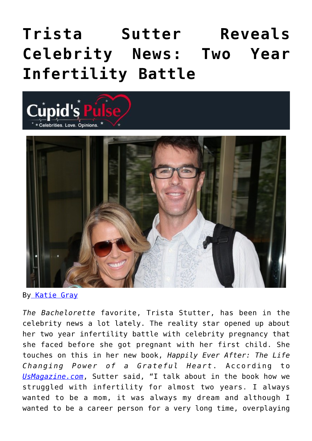 Trista Sutter Reveals Celebrity News: Two Year Infertility Battle