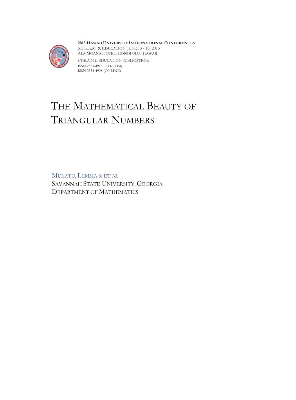 The Mathematical Beauty of Triangular Numbers