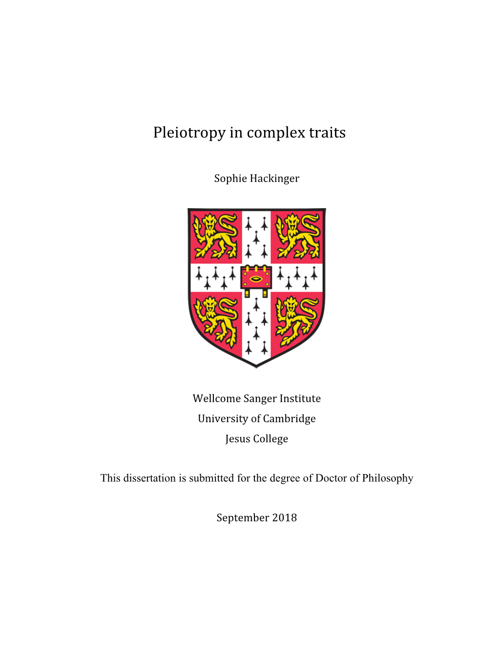 Pleiotropy in Complex Traits