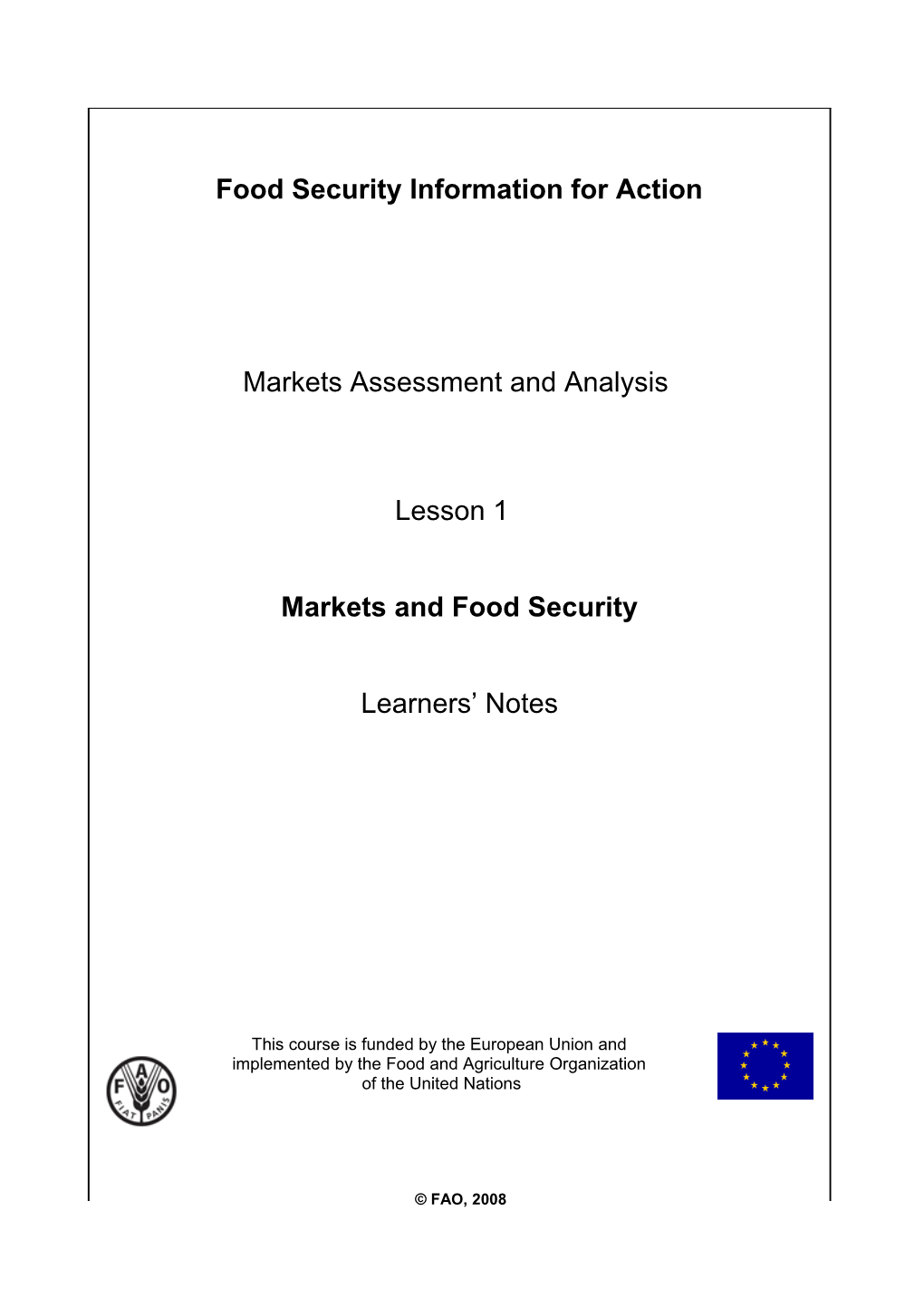 Course Markets Assessment and Analysis