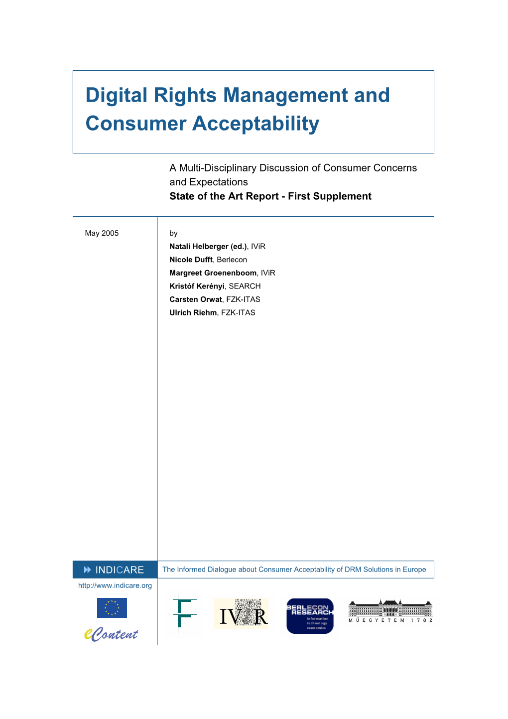 Digital Rights Management and Consumer Acceptability
