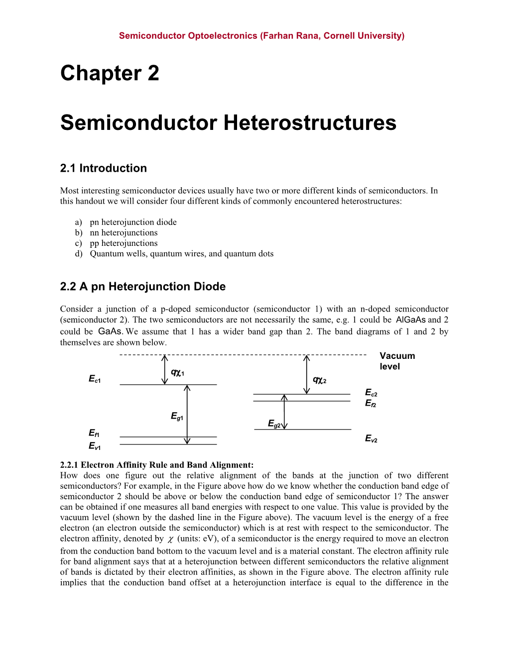 Chapter 2 Semiconductor Heterostructures