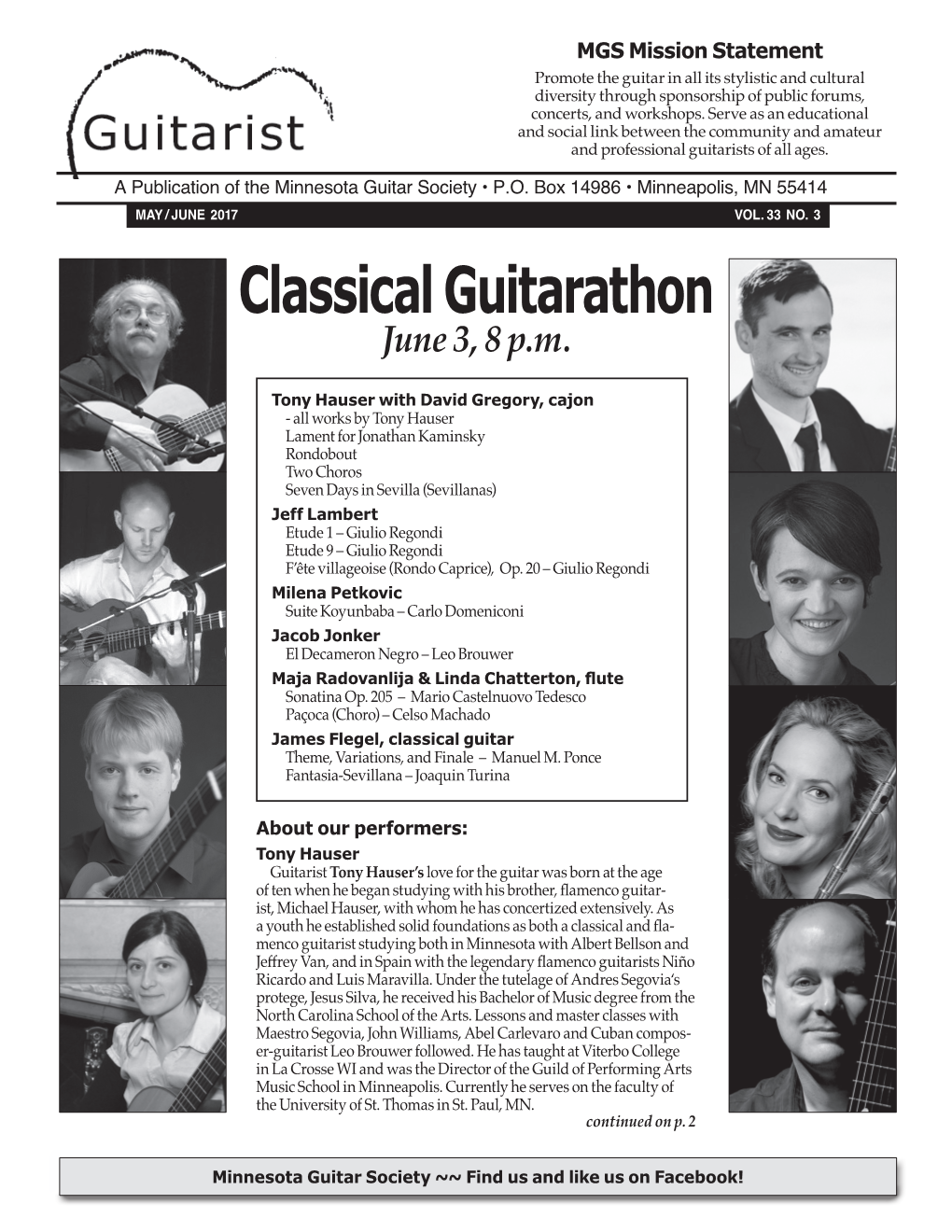 Classical Guitarathon June 3, 8 P.M