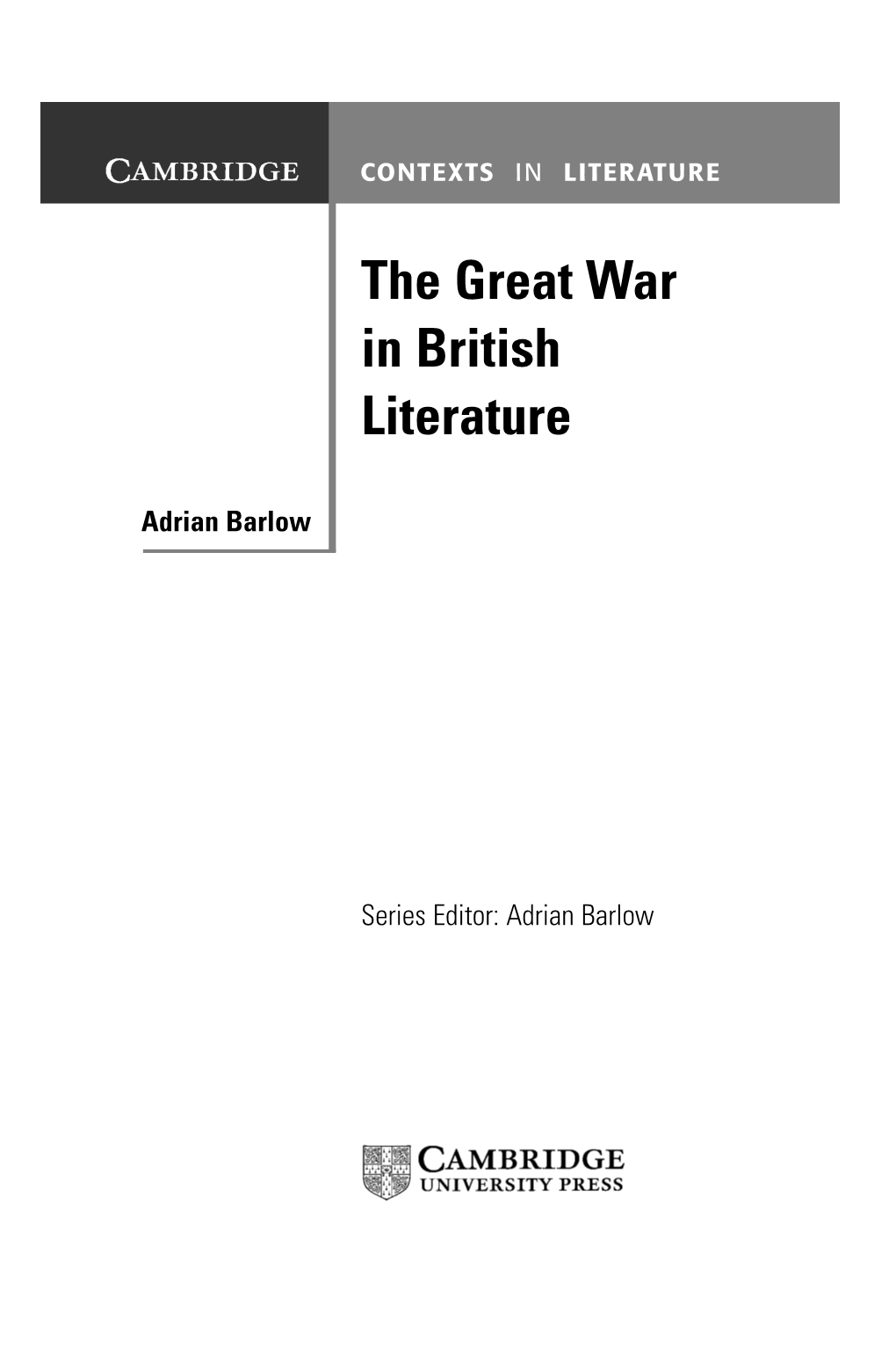 The Great War in British Literature