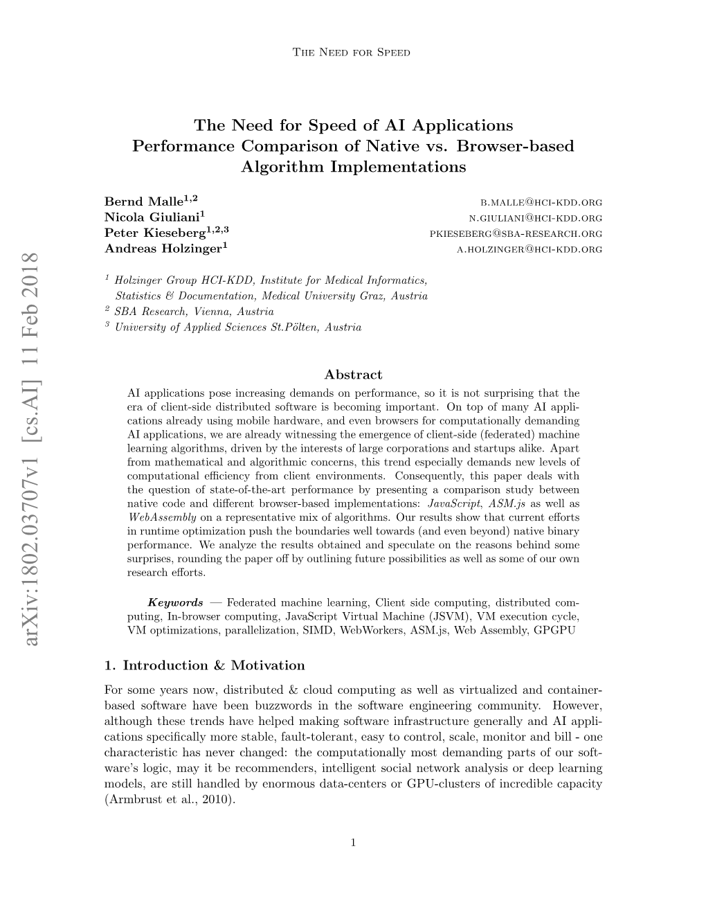 The Need for Speed of AI Applications: Performance Comparison Of