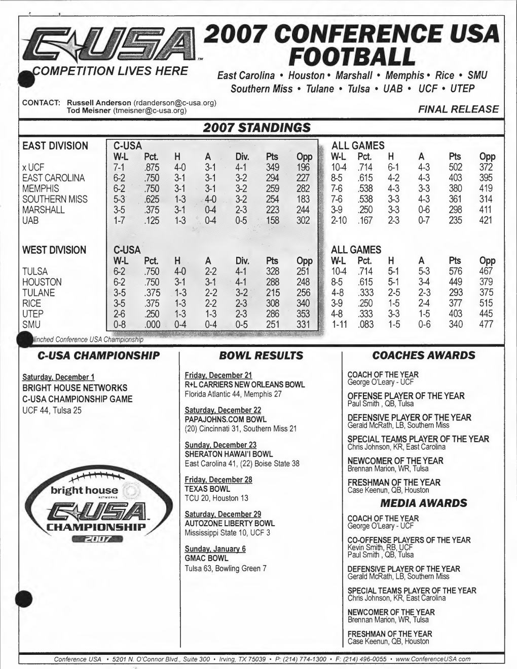 2007 Conference Usa Football