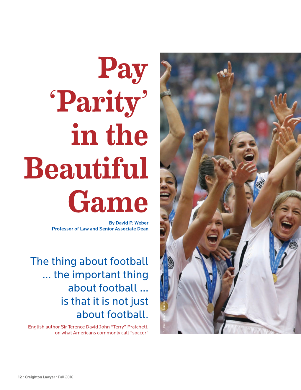 Pay 'Parity' in the Beautiful Game