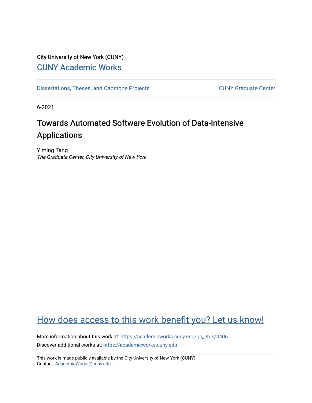 Towards Automated Software Evolution of Data-Intensive Applications