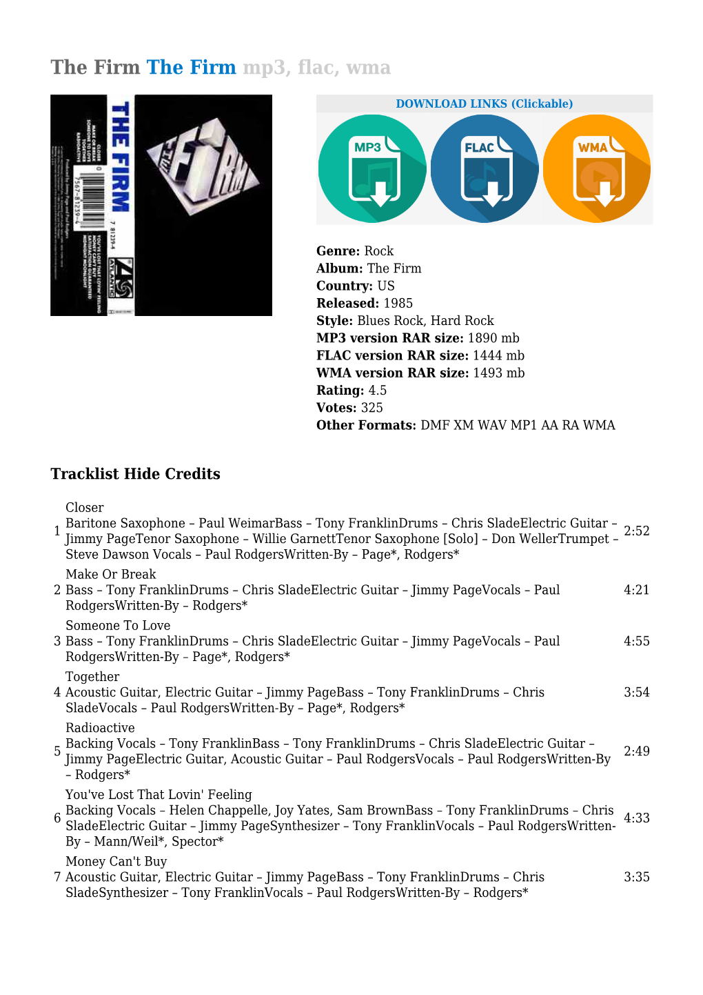 The Firm the Firm Mp3, Flac, Wma