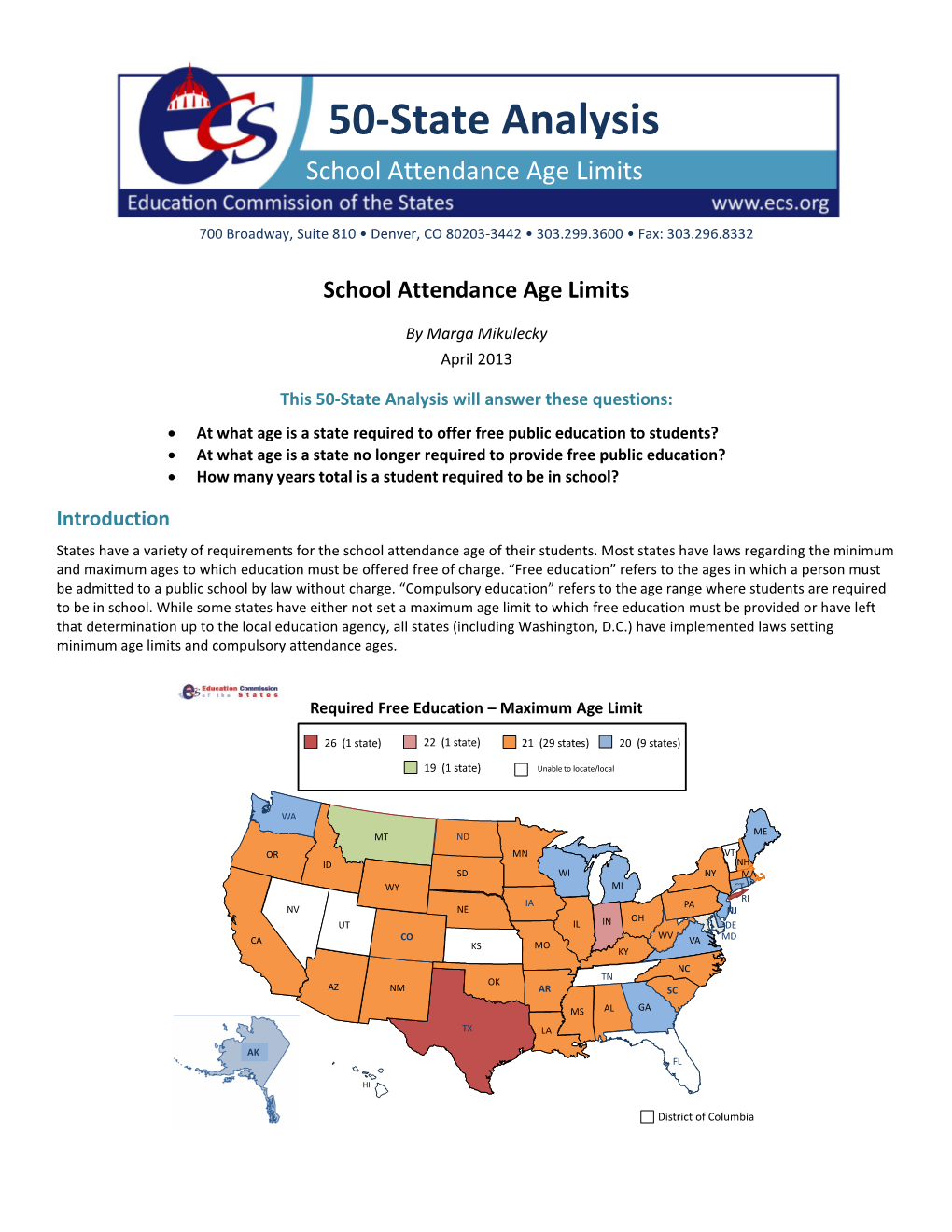 School Attendance Age Limits