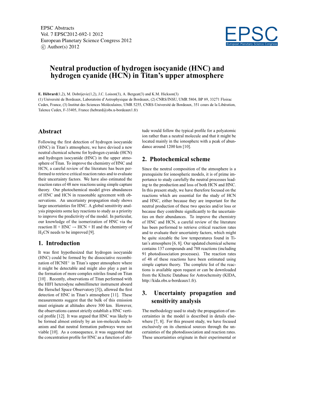 Neutral Production of Hydrogen Isocyanide (HNC) and Hydrogen Cyanide (HCN) in Titan’S Upper Atmosphere