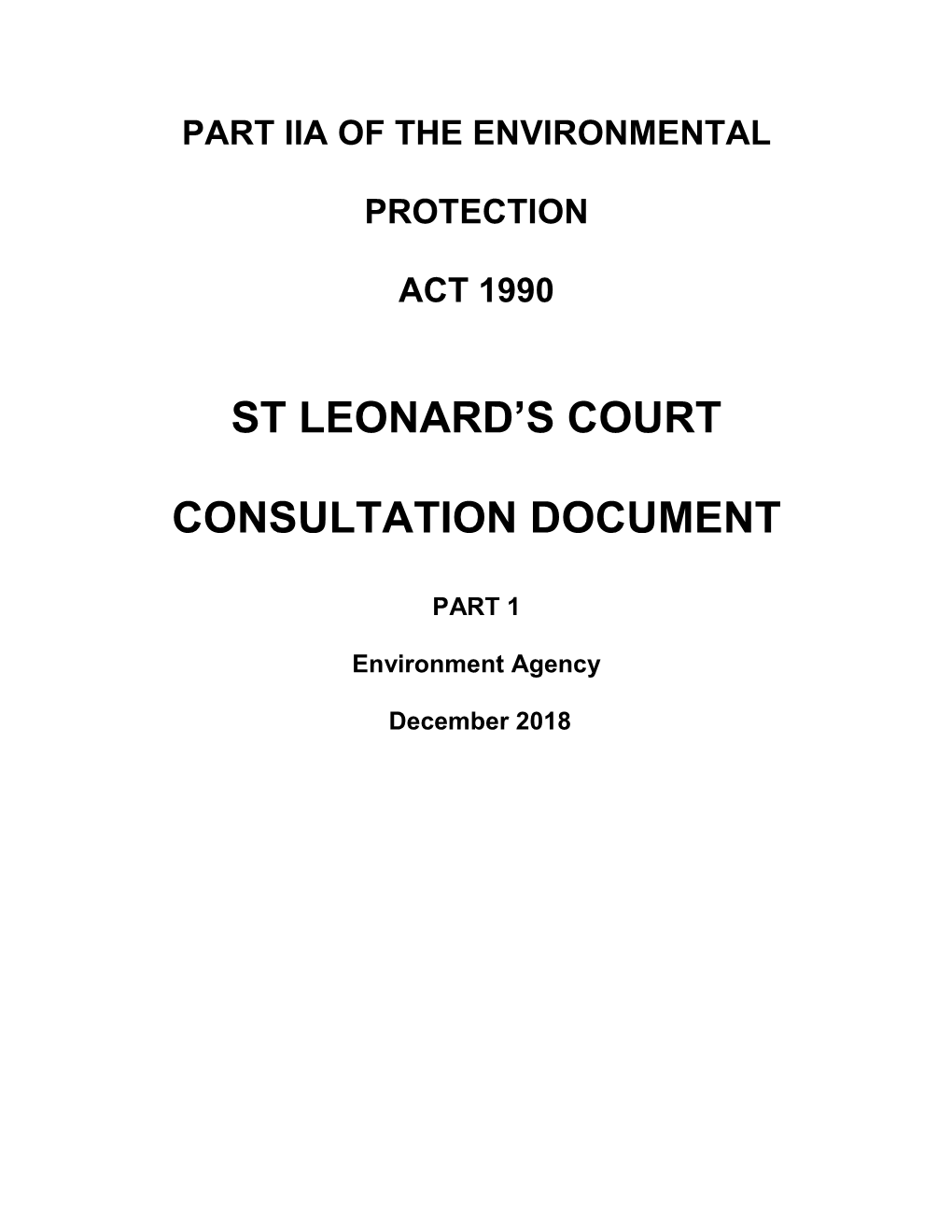 St Leonard's Court Consultation Document