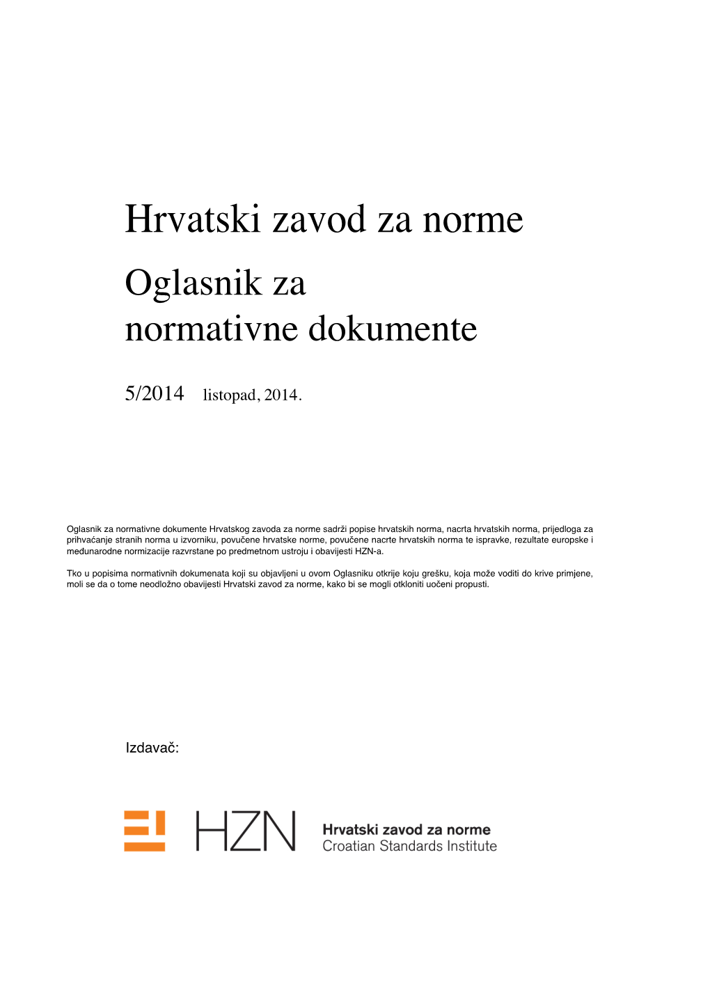 HZN Oglasnik Za Normativne Dokumente 5