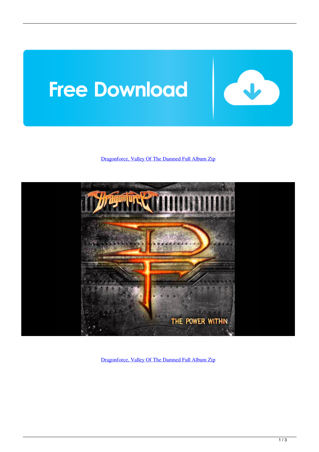 Dragonforce Valley of the Damned Full Album Zip