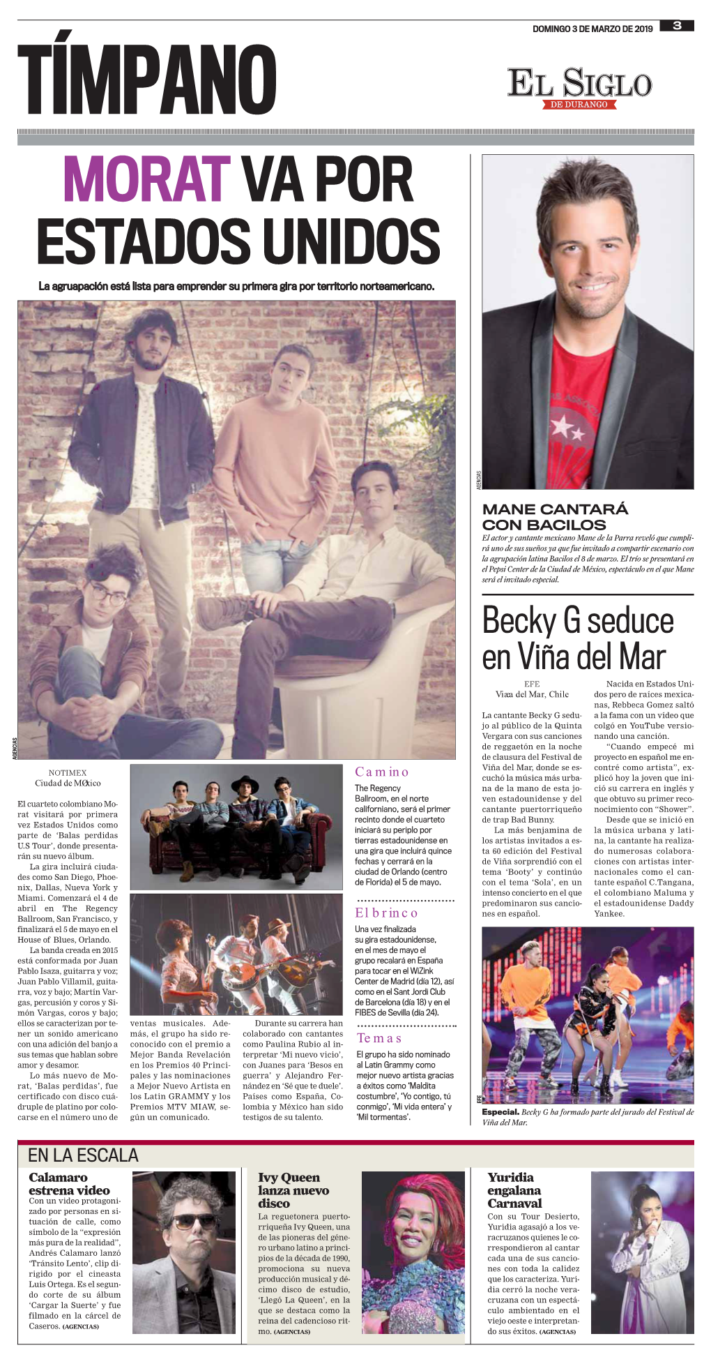 MORAT VA POR ESTADOS UNIDOS La Agruapación Está Lista Para Emprender Su Primera Gira Por Territorio Norteamericano