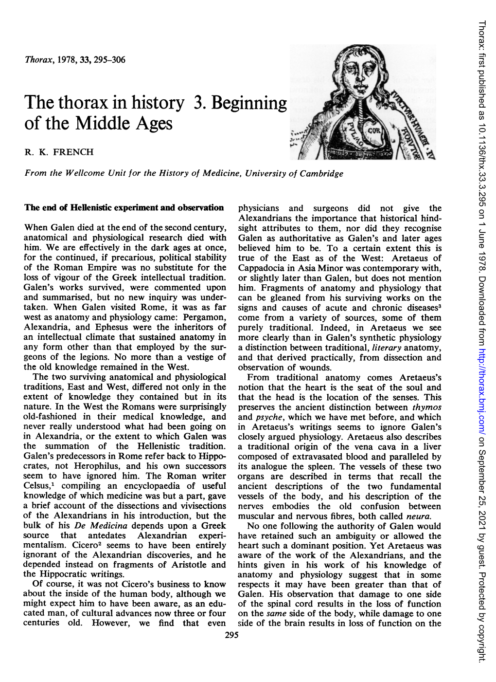 The Thorax in History 3. Beginning of the Middle Ages