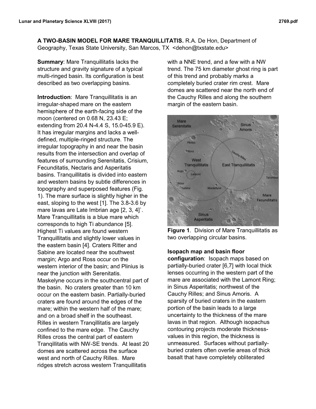 A Two-Basin Model for Mare Tranquillitatis