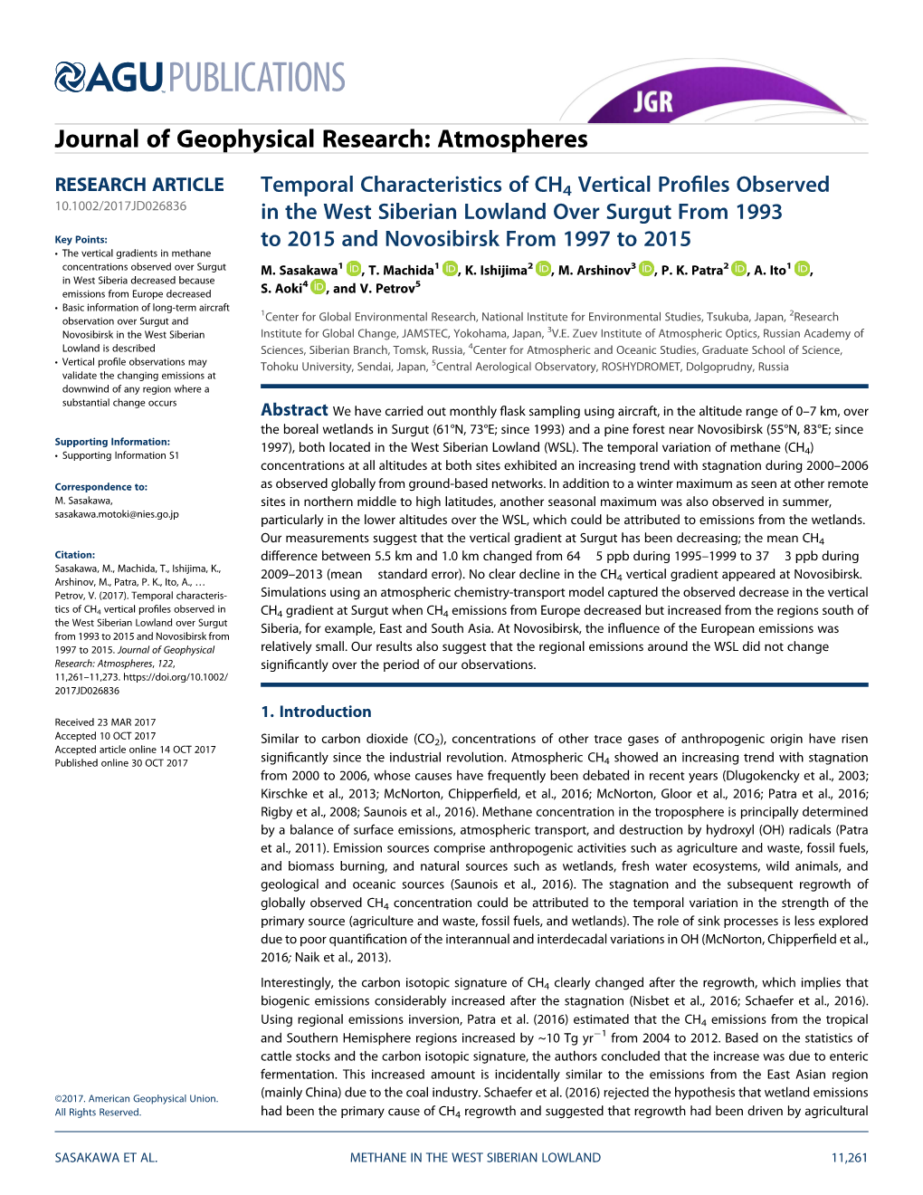 Temporal Characteristics of CH4 Vertical Profiles Observed in The