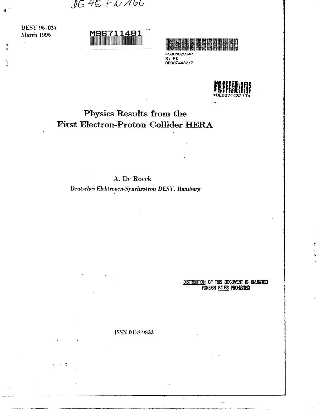 Physics Results from the First Electron-Proton Collider HERA