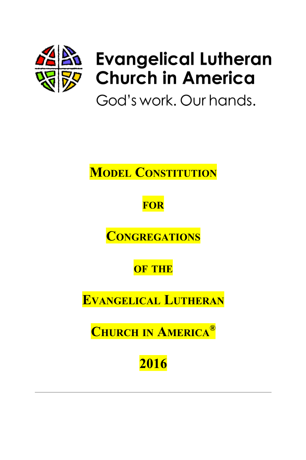 Model Constitution for Congregations 2016