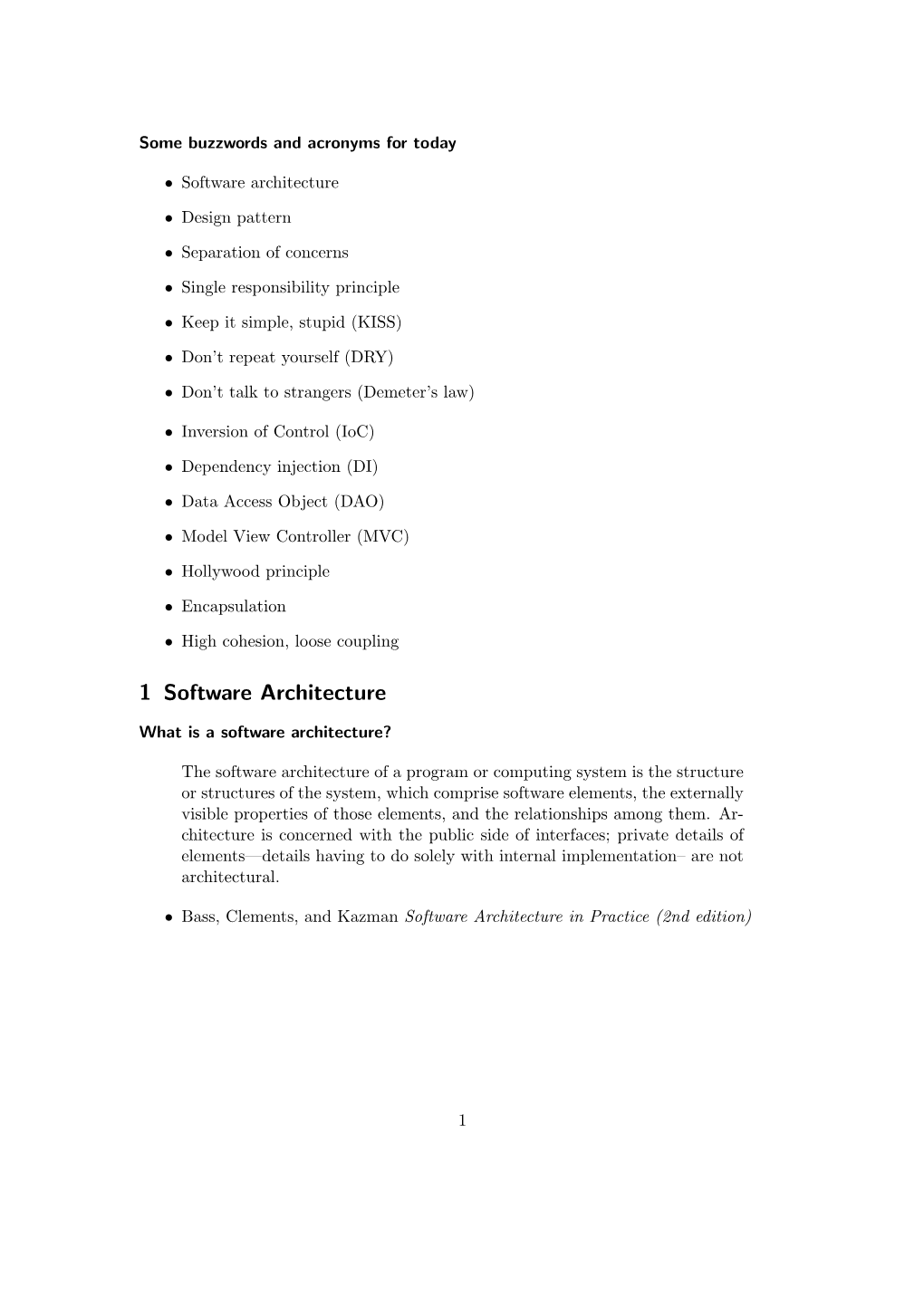 1 Software Architecture