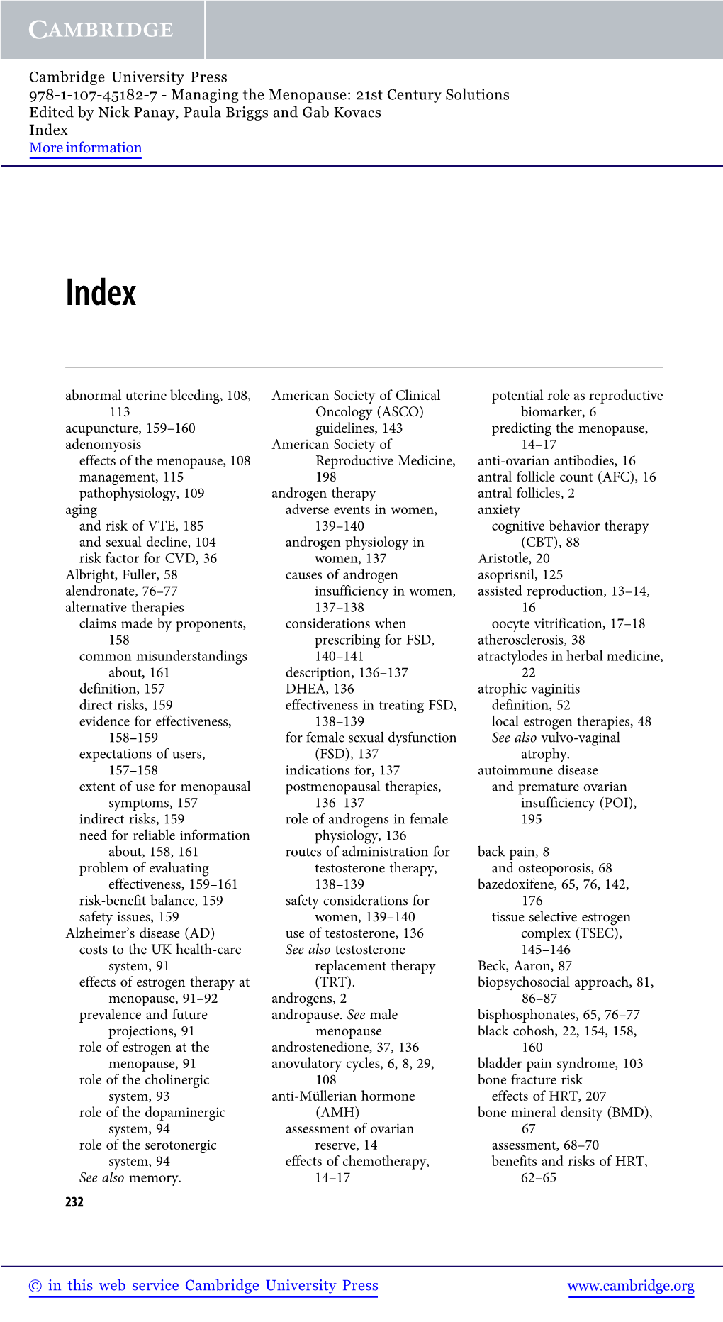 Abnormal Uterine Bleeding, 108, 113 Acupuncture, 159-160