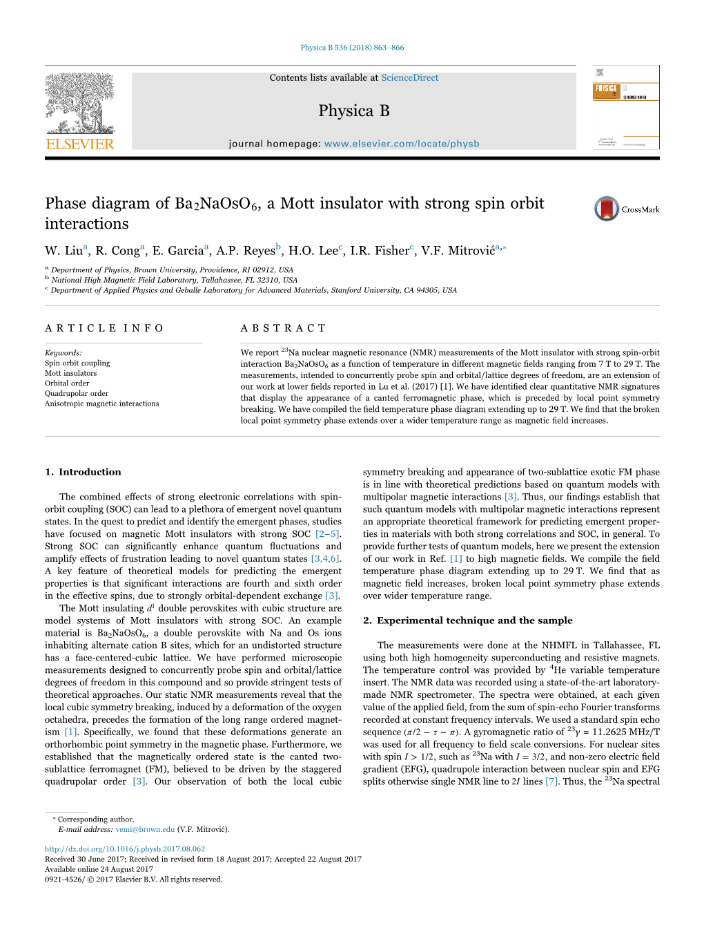 Phase Diagram of Ba2naoso6, a Mott Insulator with Strong Spin Orbit Interactions