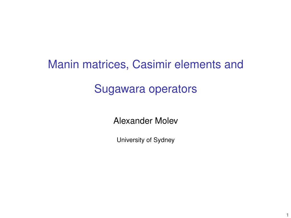 Manin Matrices, Casimir Elements and Sugawara Operators