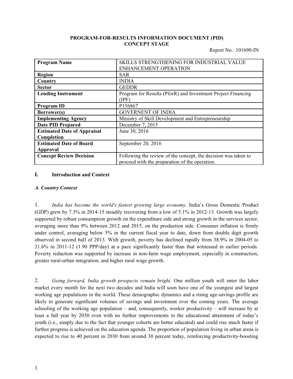 Project Information Document (Pid) s7