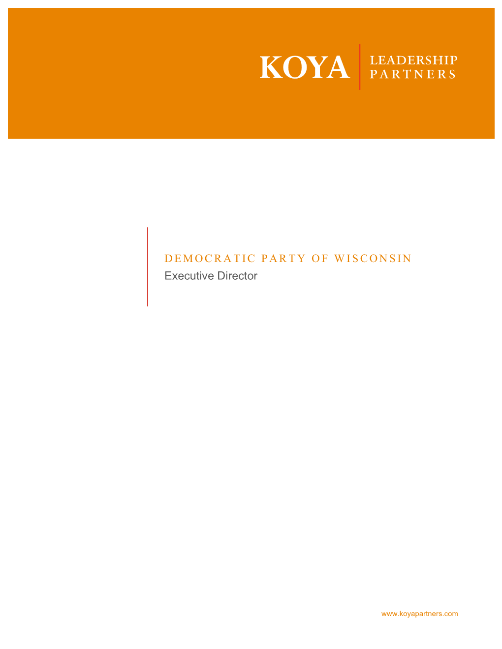 DEMOCRATIC PARTY of WISCONSIN Executive Director