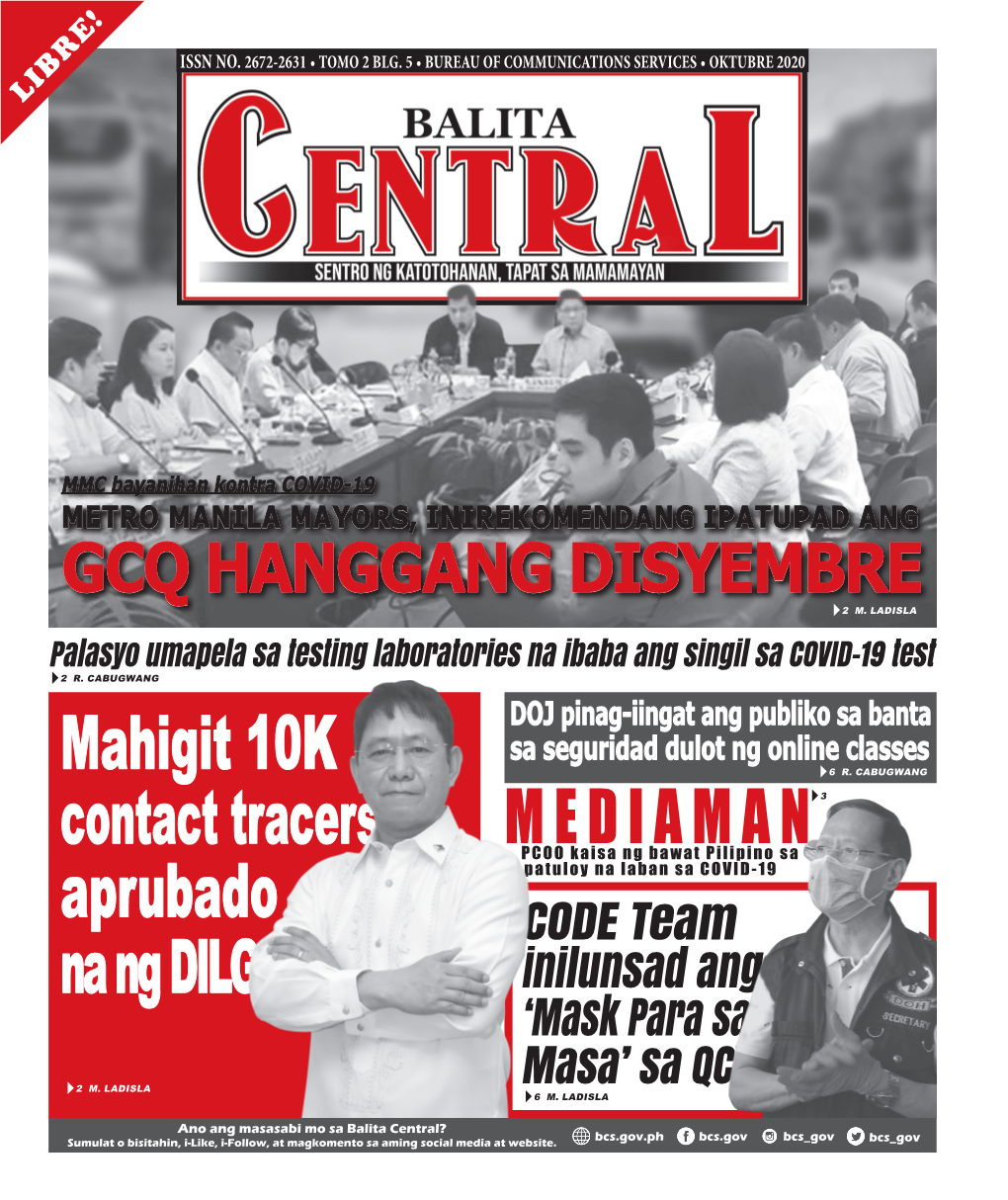 Balita Central? Sumulat O Bisitahin, I-Like, I-Follow, at Magkomento Sa Aming Social Media at Website