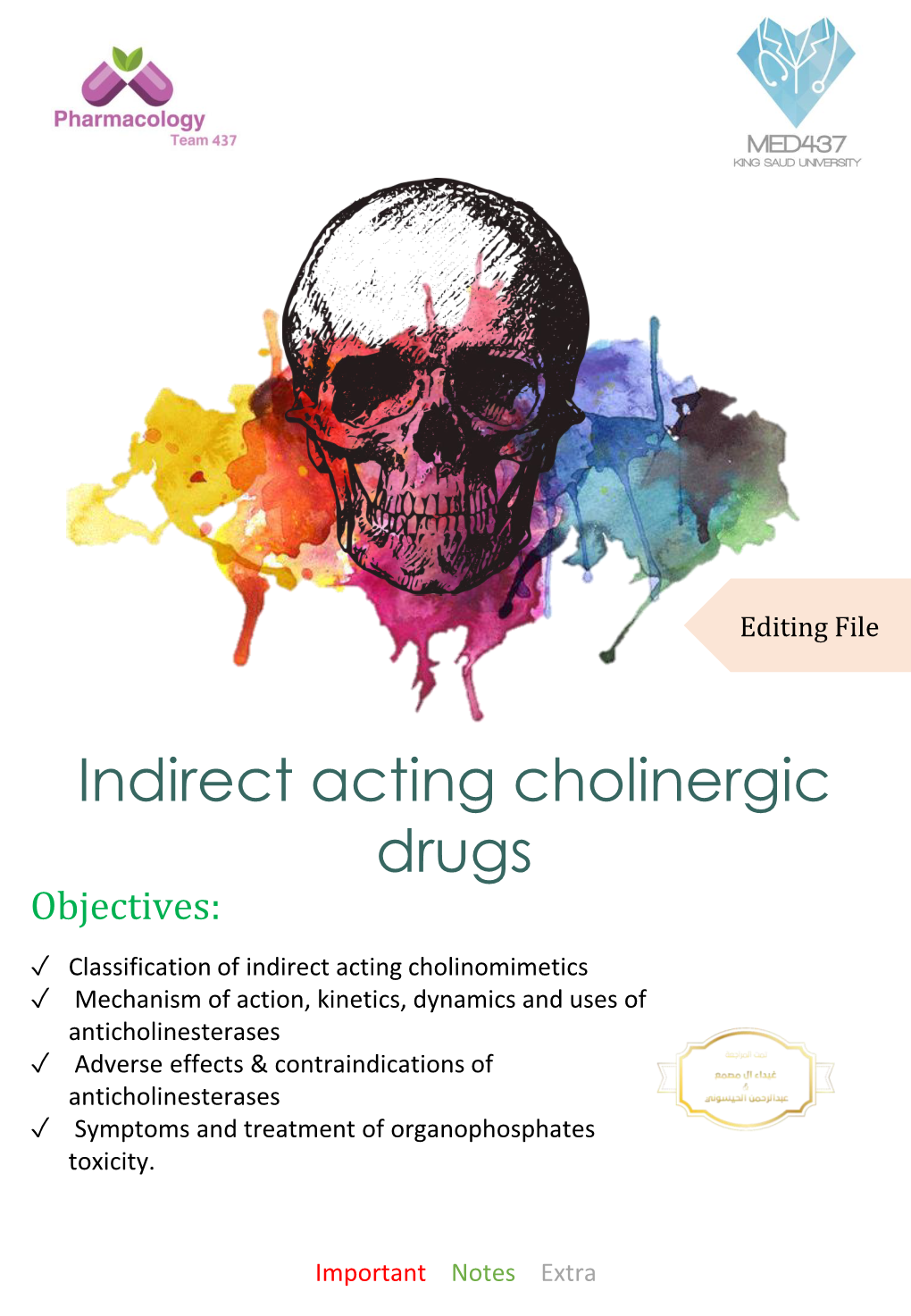 Indirect Acting Cholinergic Drugs